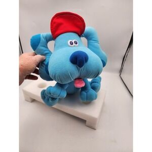 Vintage 1998 Tyco Blue's Clues Blue Plush with Red Hat 10 Inch Stuffed Animal